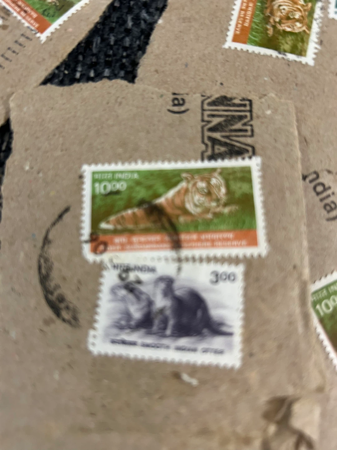 India Wildlife Stamps - Tiger and Otter