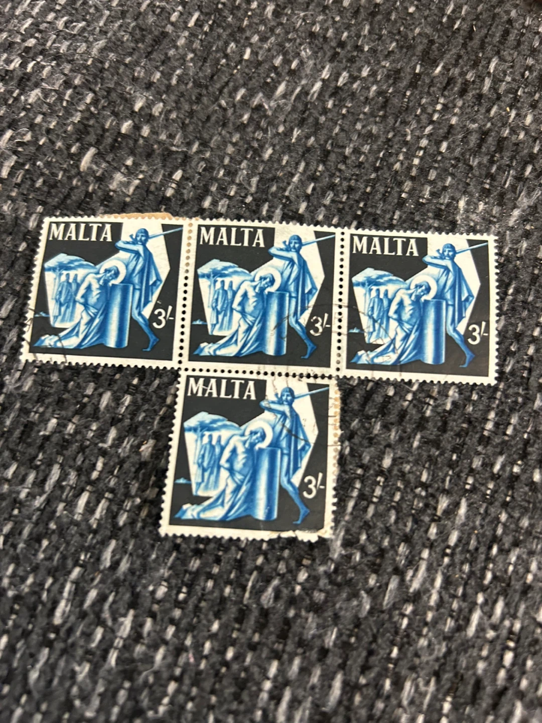 Malta 3 Pence Stamps (Set of 4)