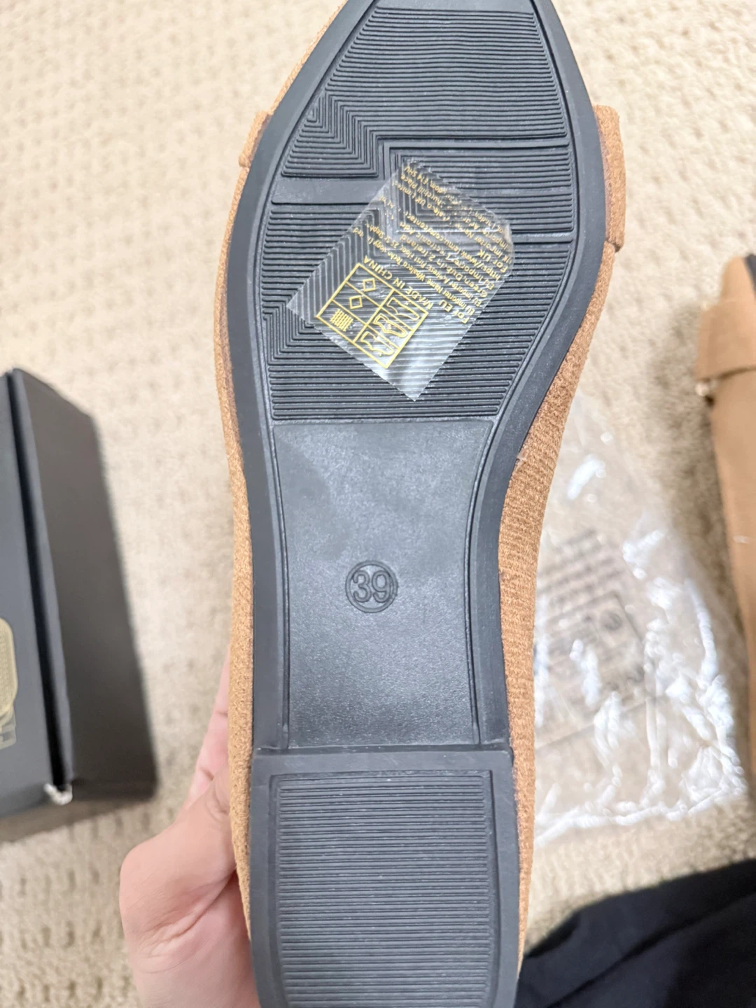 Tan Suede Ballet Flats - Size 39 - photo 5