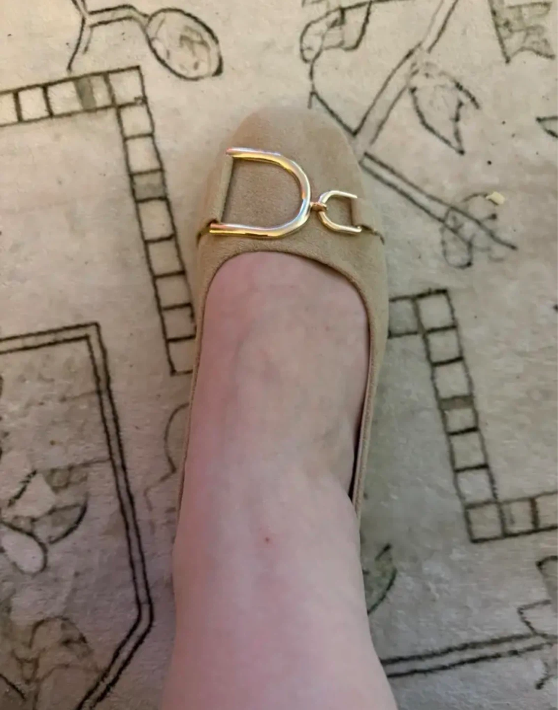 Tan Suede Ballet Flats - Size 39