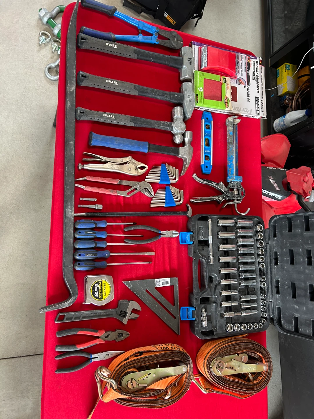 Hand tool lot w/tool bag