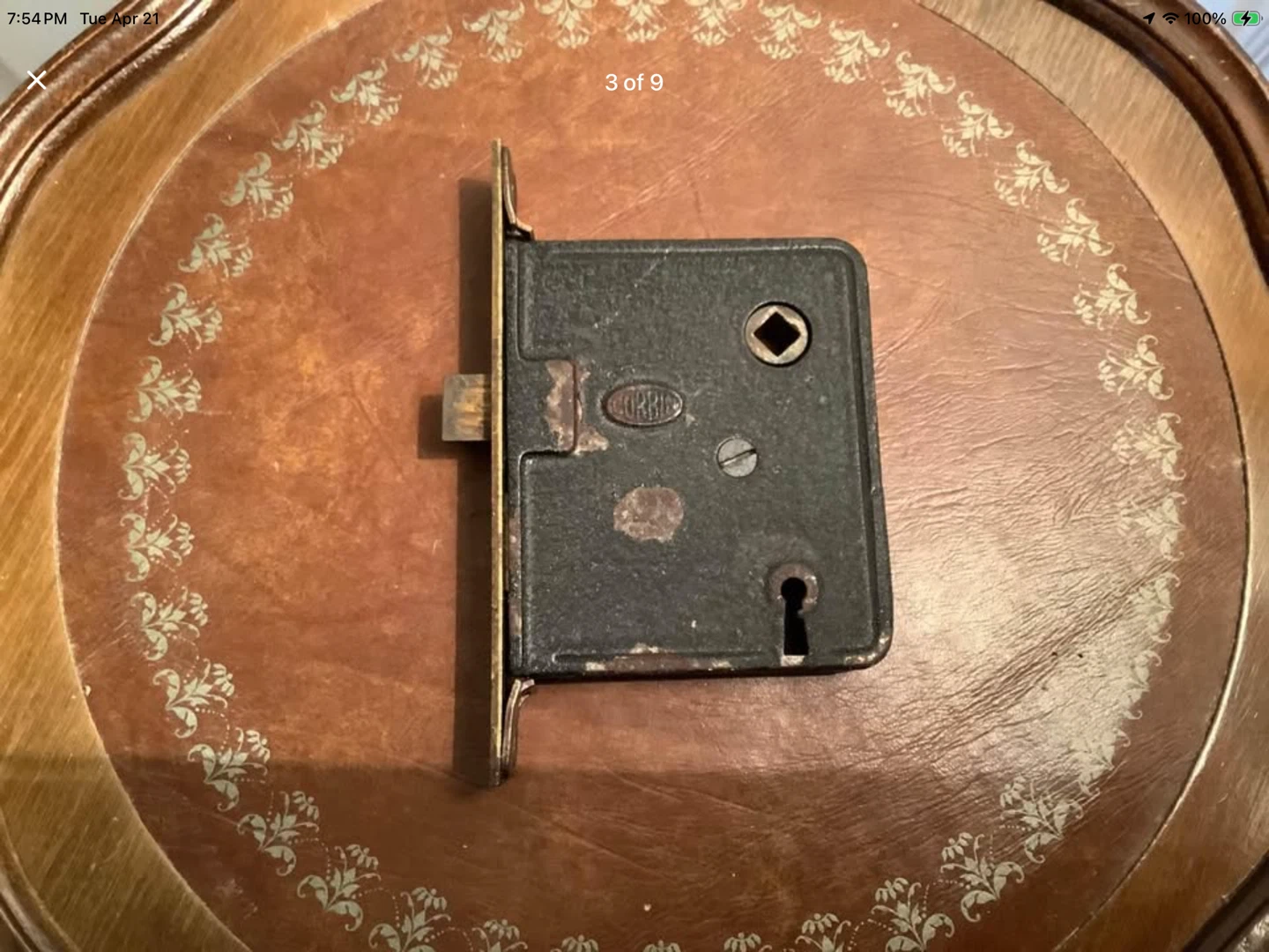 Antique Corbin (Belleville) Mortise Door Rim 🐞 - photo 2