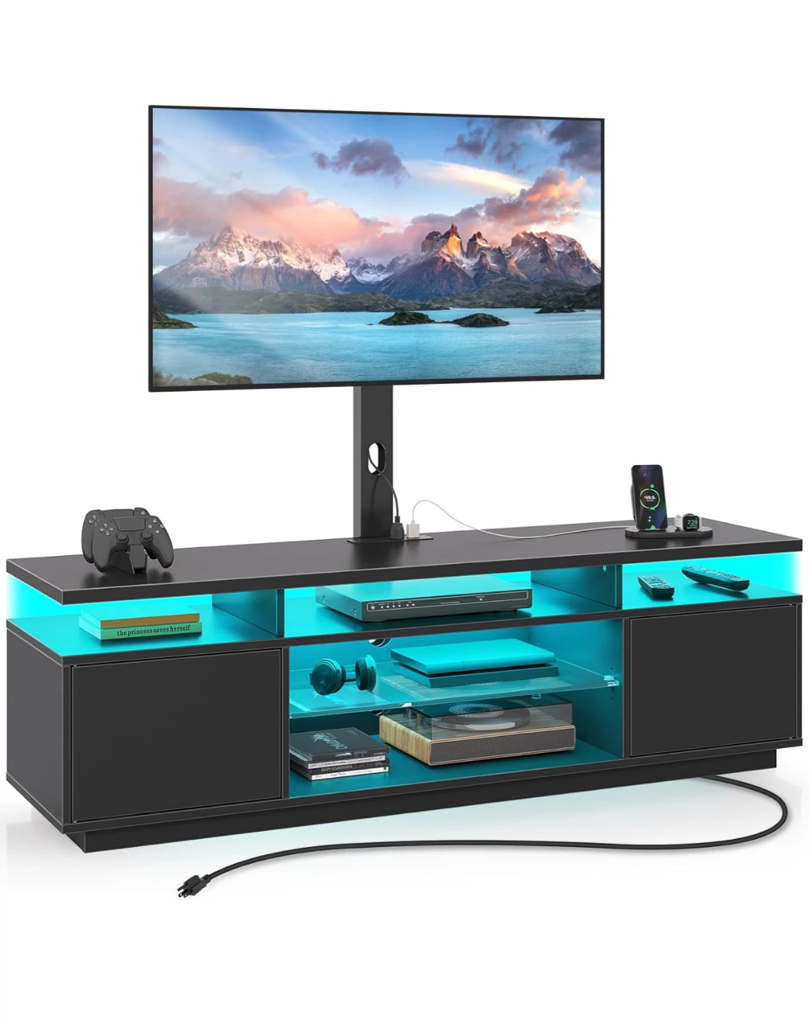 Brand new TV Stand with Mount and 4 AC Outlets