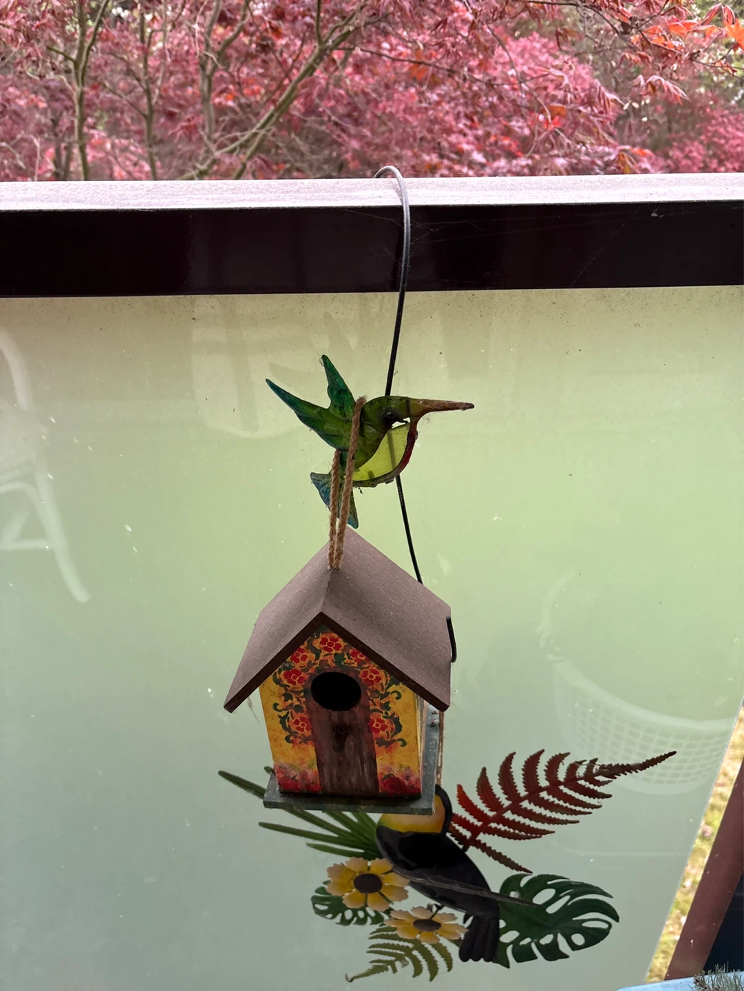 Decorative Birdhouse with Toucan and Hummingbird Accents - photo 4