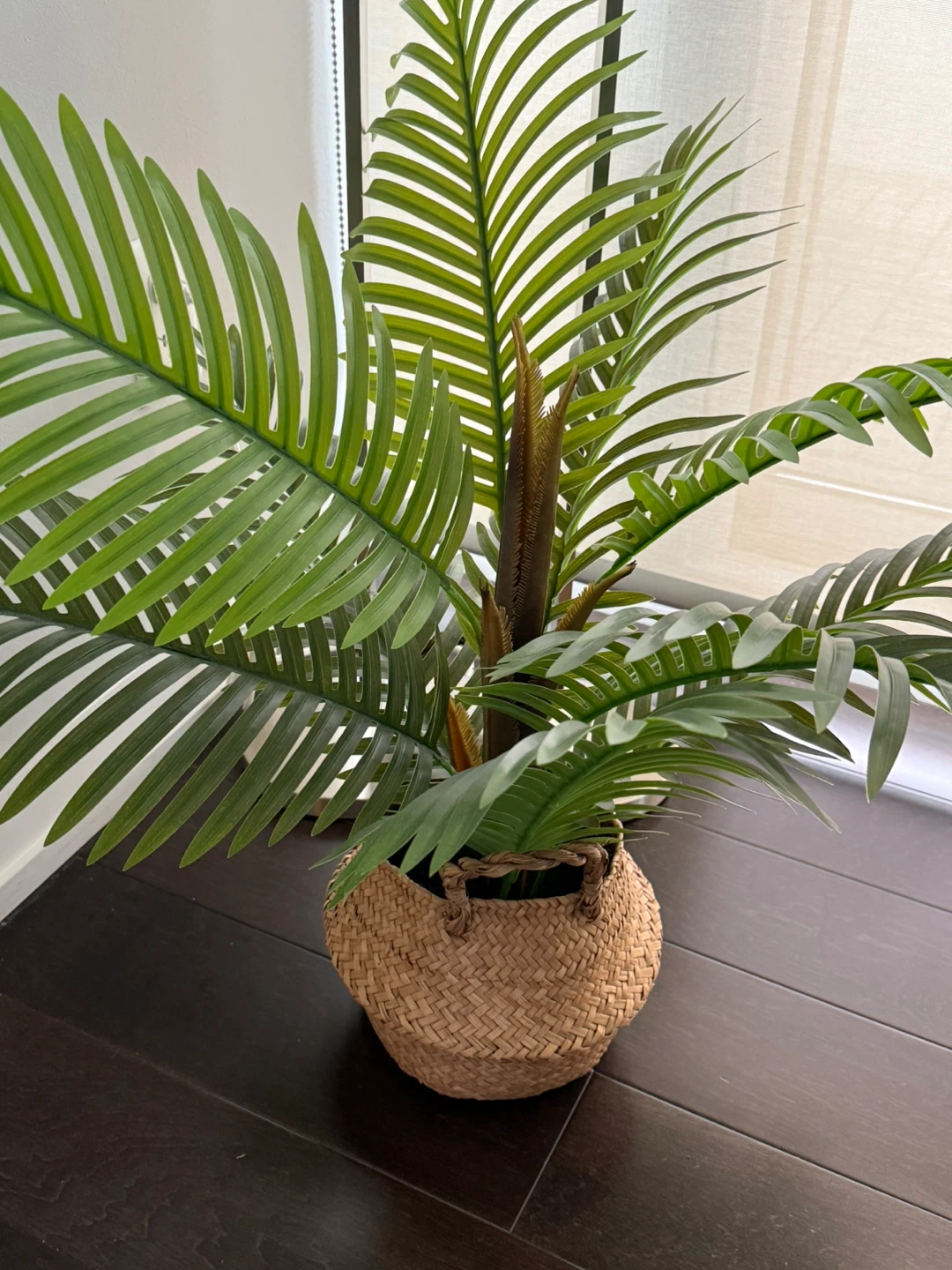 Artificial Palm Tree Plant with Seagrass Basket - photo 5