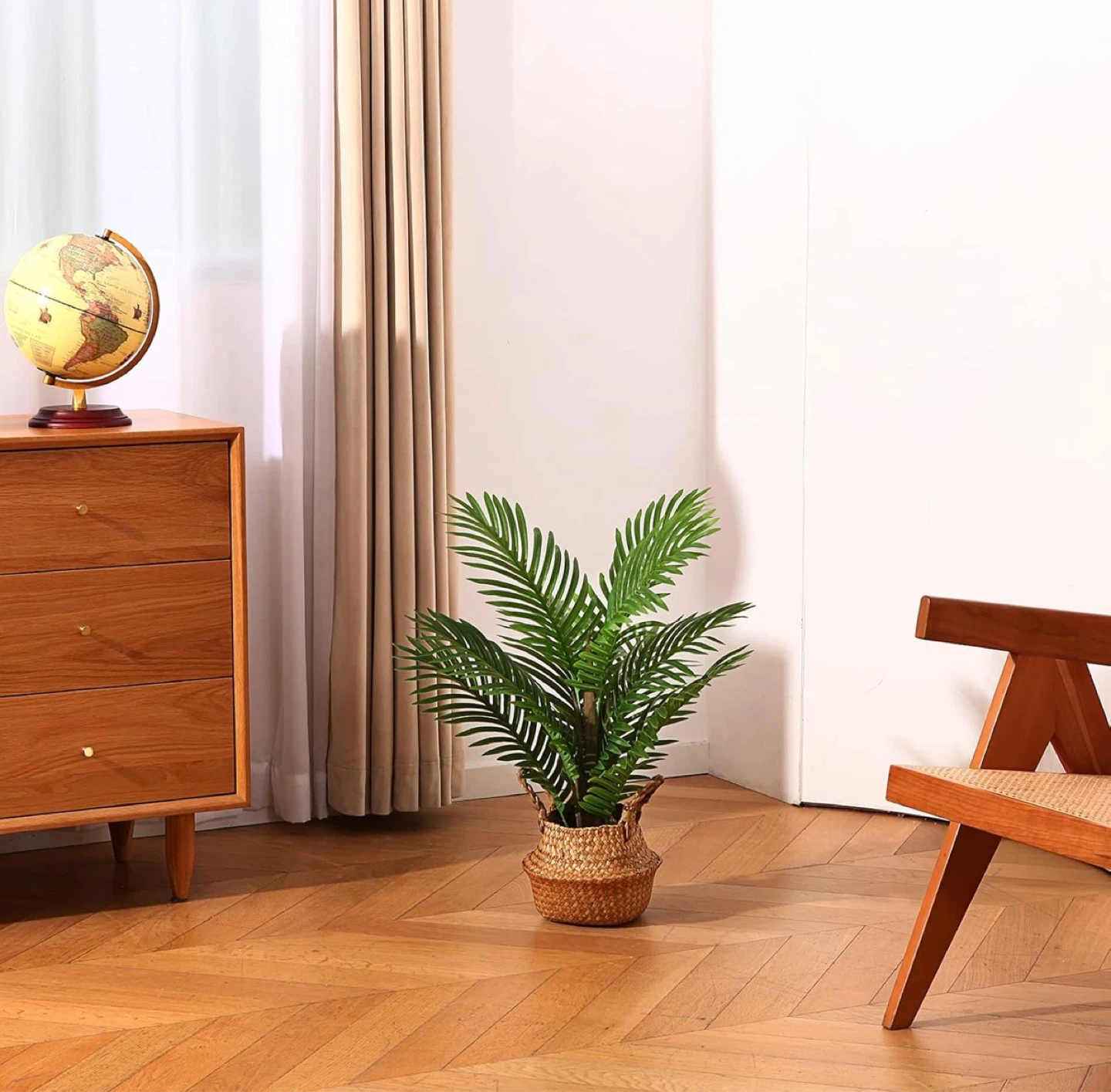 Artificial Palm Tree Plant with Seagrass Basket - photo 4