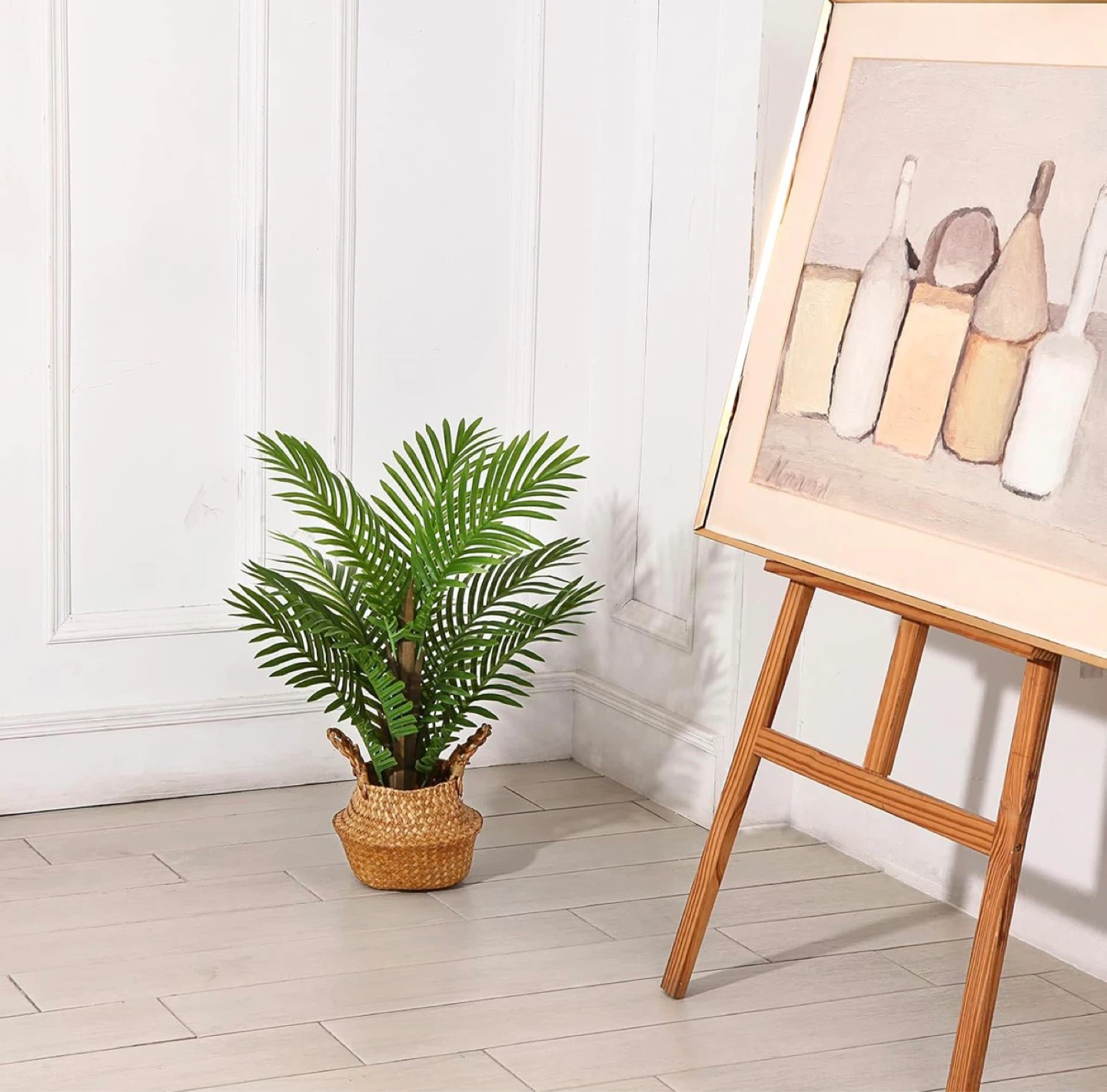 Artificial Palm Tree Plant with Seagrass Basket - photo 2