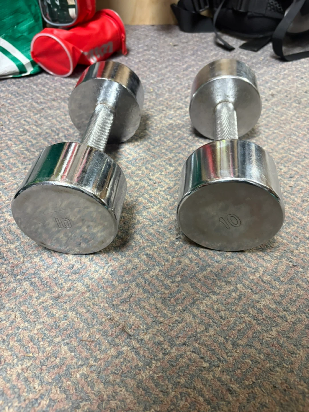 Pair of 10 lb Chrome Dumbbells