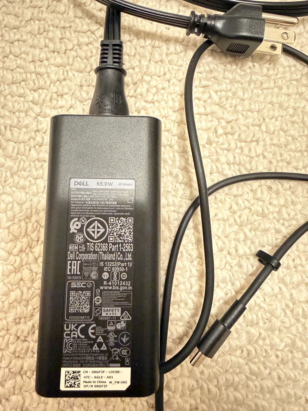 Dell 65W AC Adapter USB-C Laptop Charger - photo 2