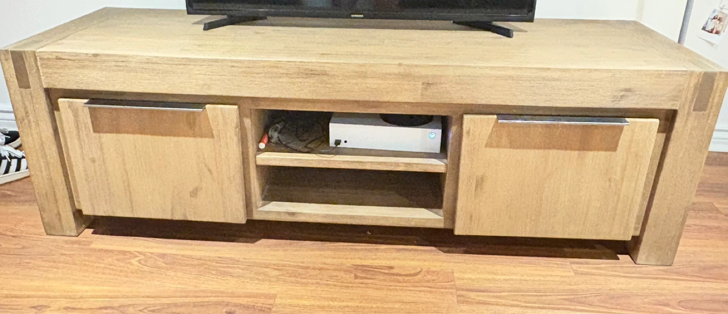 Wooden TV Stand with Storage - photo 2