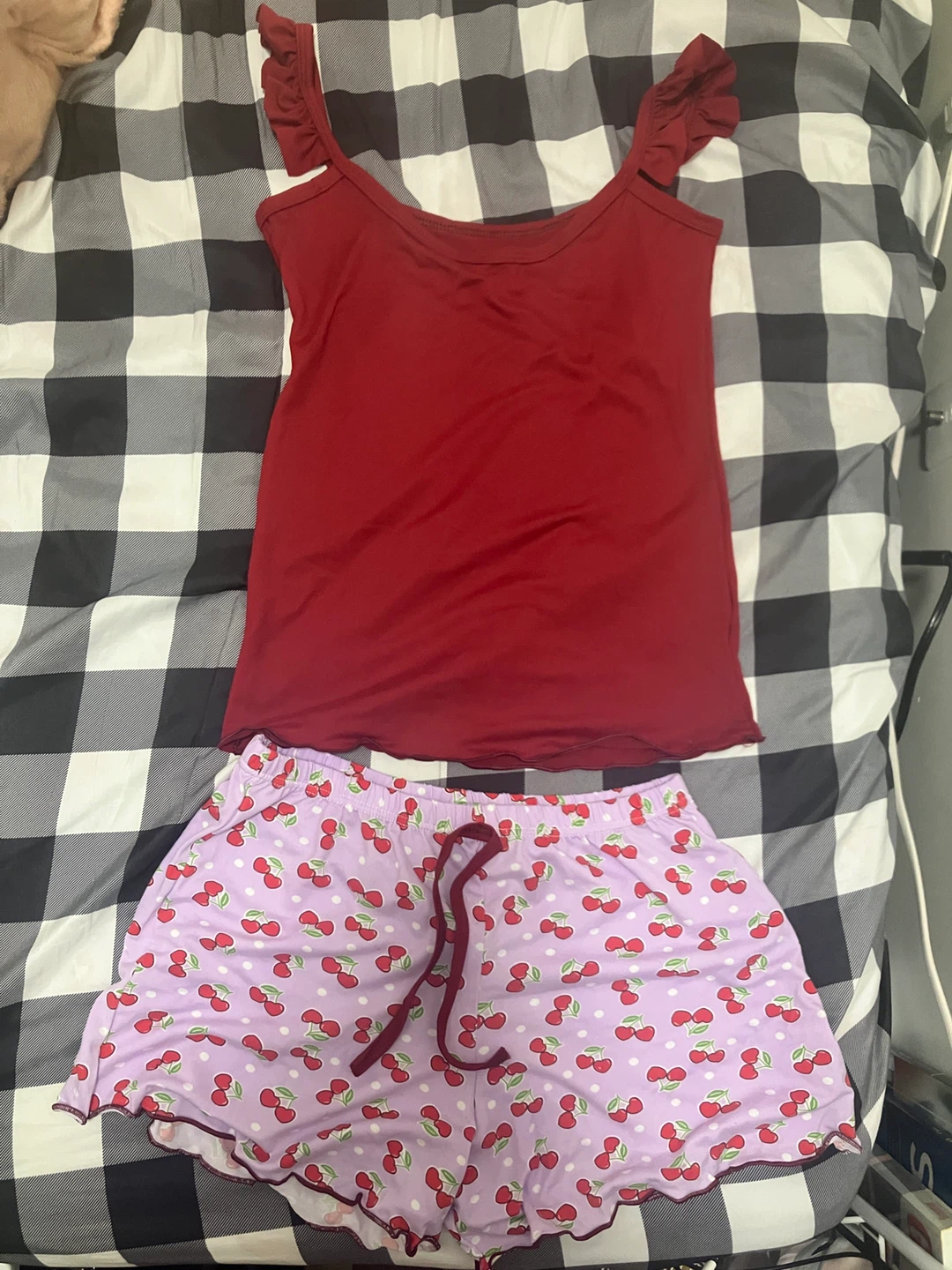 New Purple Cherry Pajama Shorts