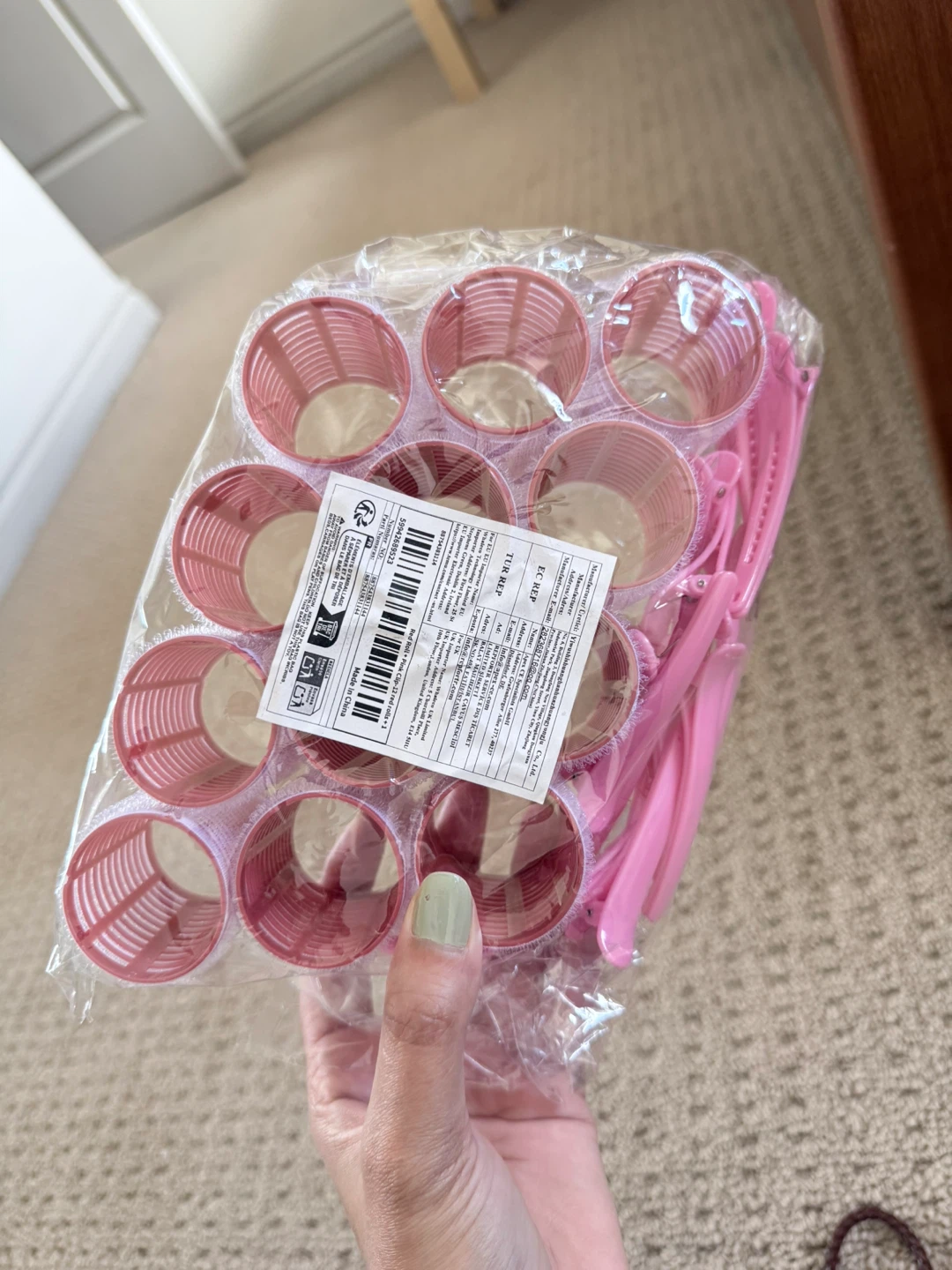 Pink Hair Rollers and Clips Set - photo 2