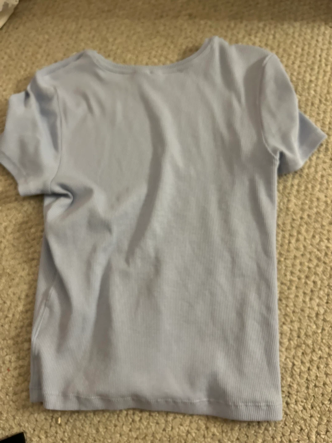 H&M Divided Light Blue Ribbed T-Shirt - Size S - photo 2