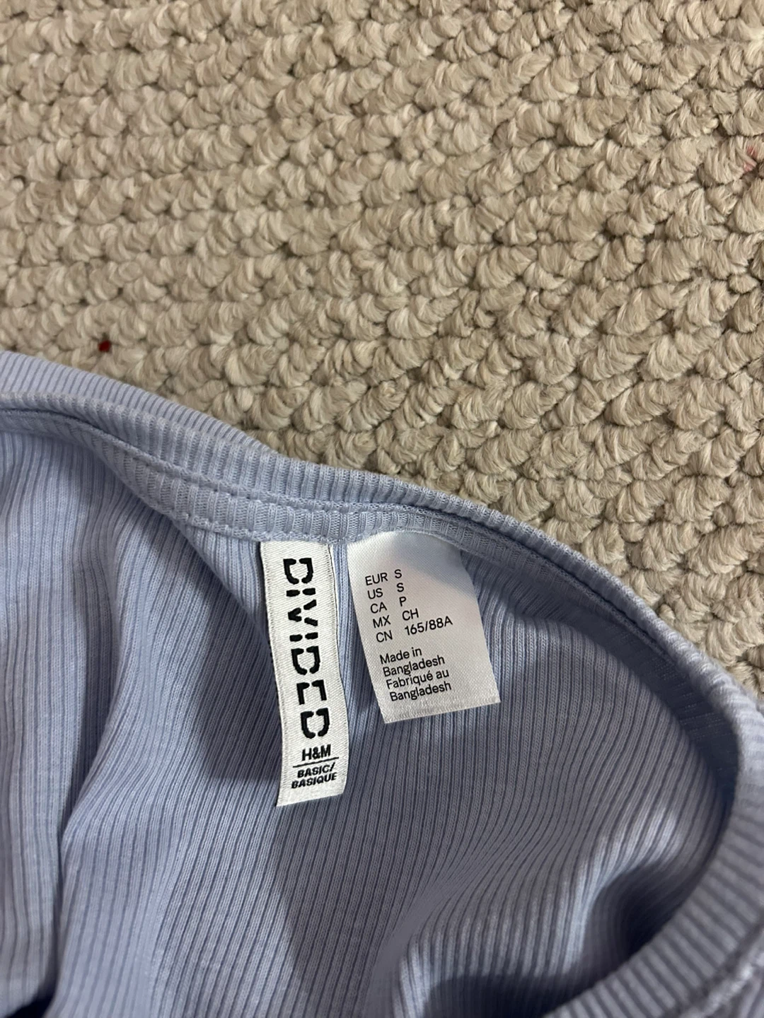 H&M Divided Light Blue Ribbed T-Shirt - Size S - photo 3