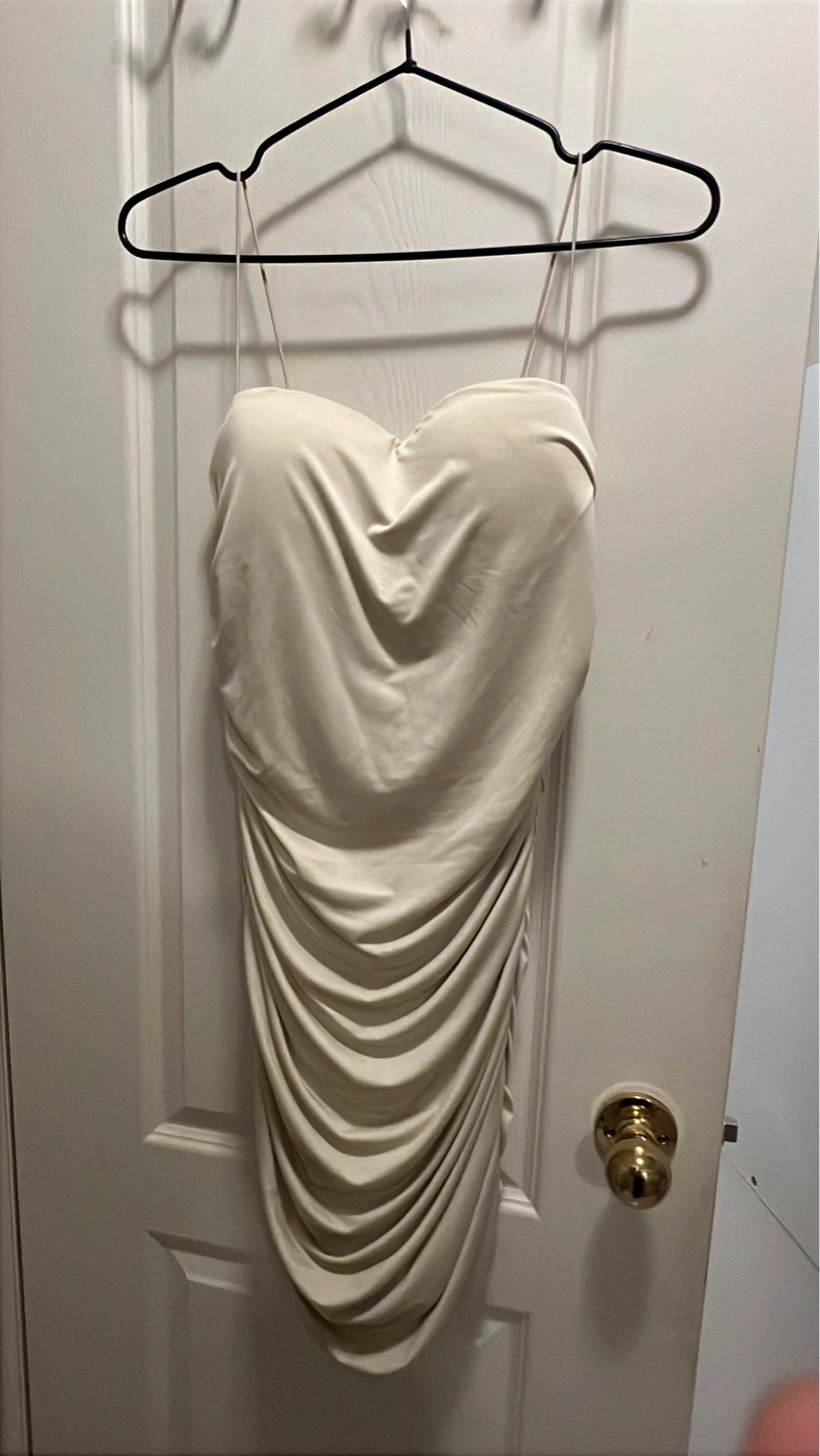 Streetwear Society Ruched Mini Dress Beige XL