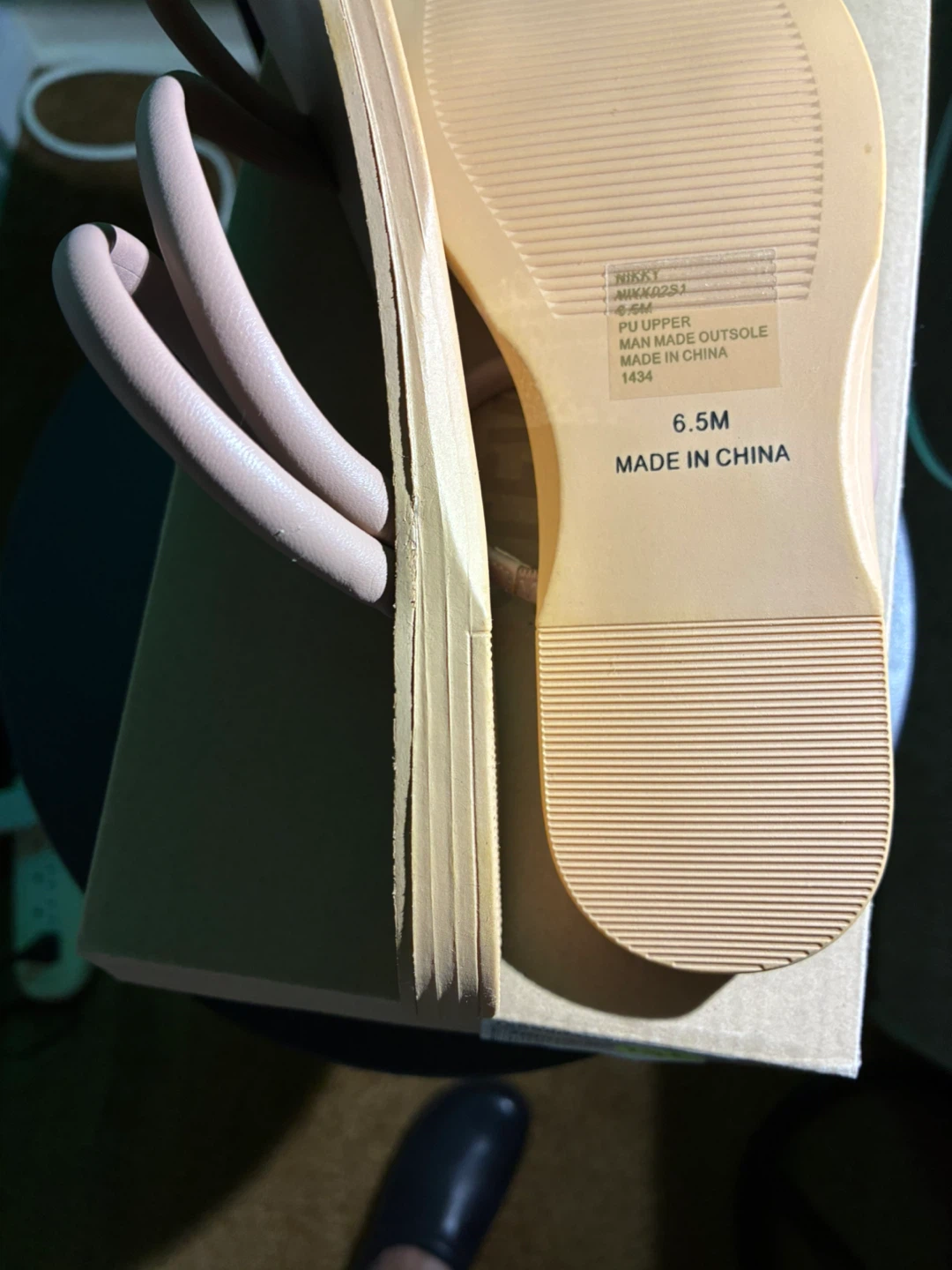 Steve Madden Nikky Nude Flat Sandals Size 6.5 - photo 3