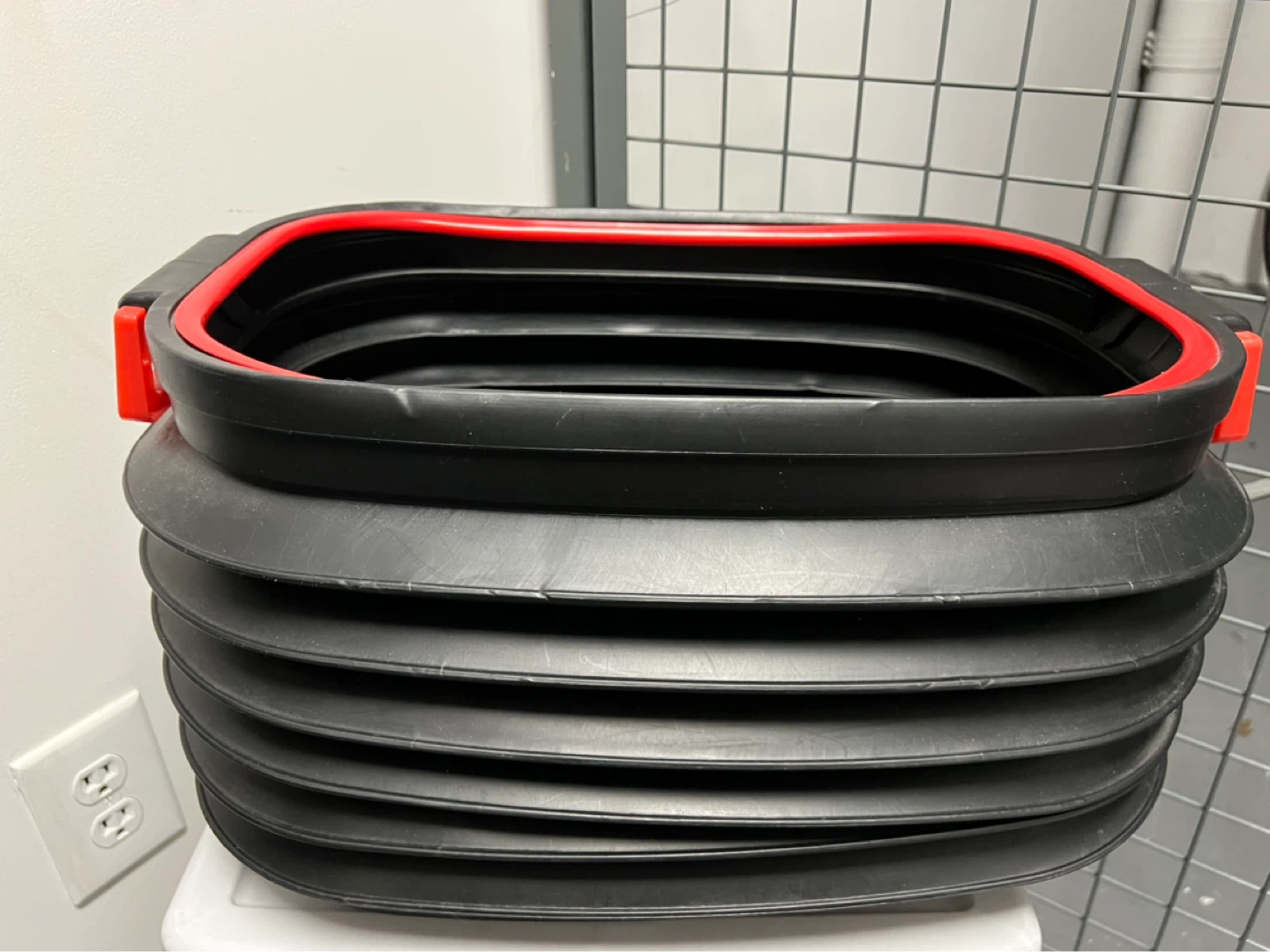 Black Collapsible Bucket with Red Trim - photo 2