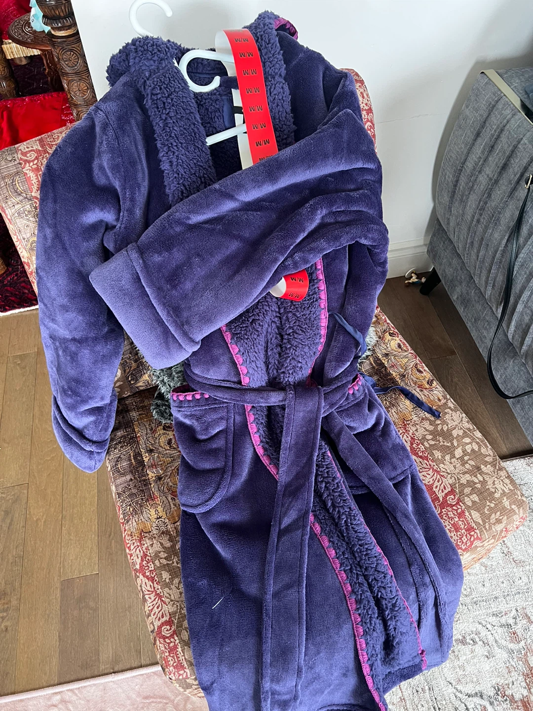 Midnight Purple Fleece Robe Size M/M - photo 2