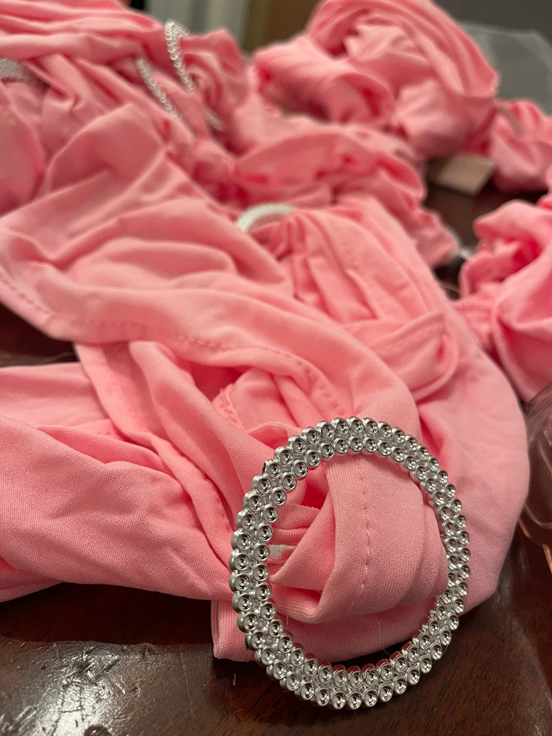Pink Chair Sashes with Silver Rhinestone Buckle