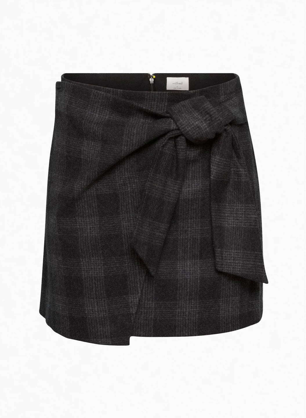 Wilfred Aritzia Plaid Wrap Skirt wool blend Size 4