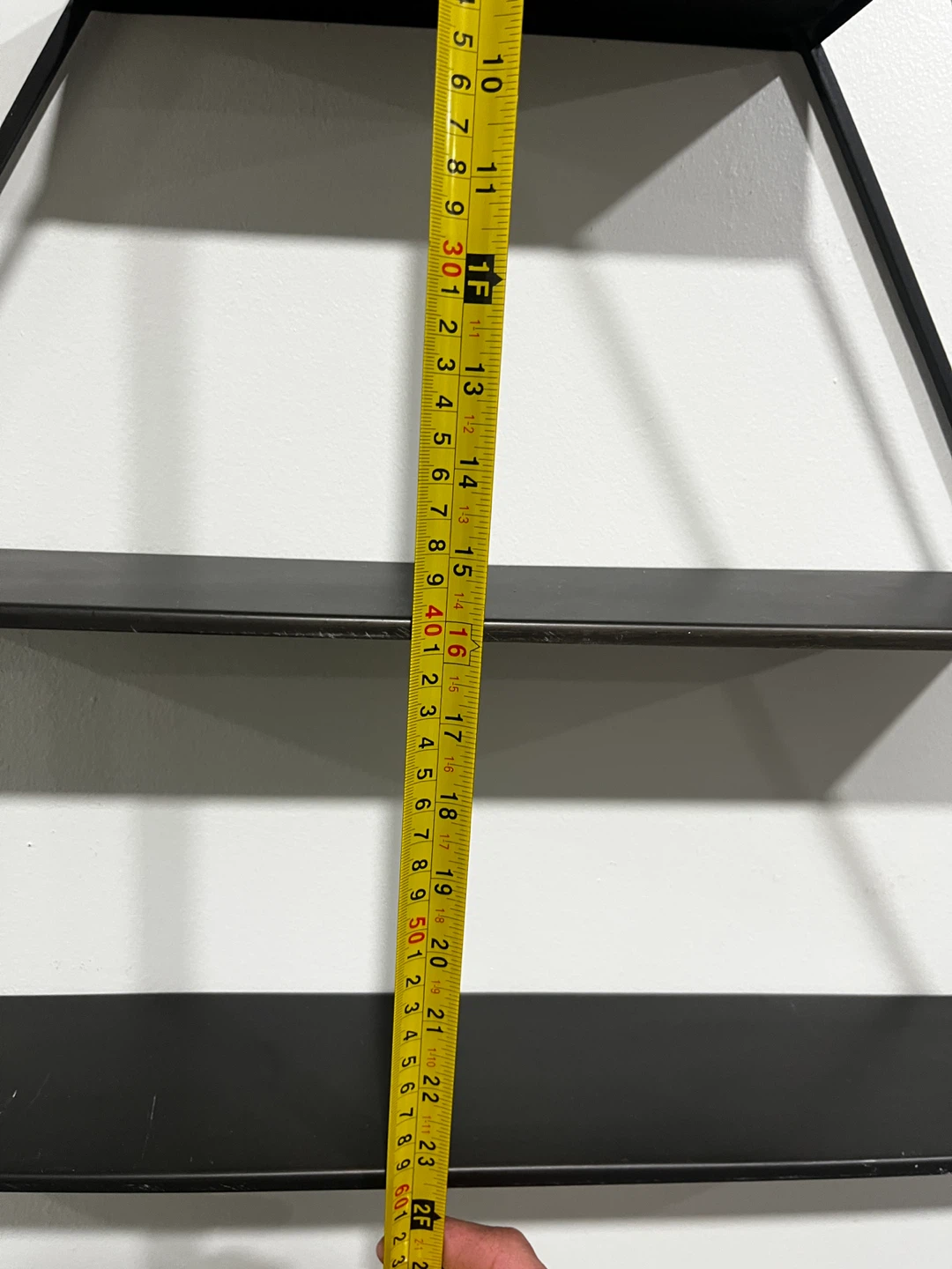 Black Metal Triangular Wall Shelf Set and mirror - photo 2
