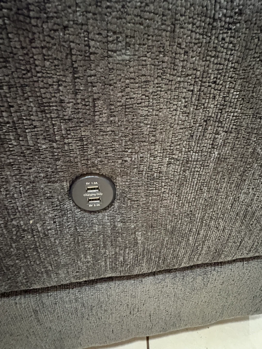 Gray Sectional Sofa with USB Charging Ports - photo 4