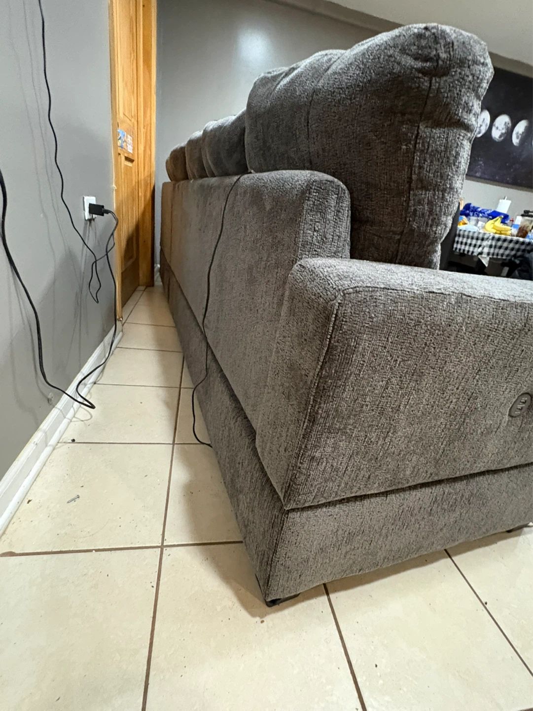 Gray Sectional Sofa with USB Charging Ports - photo 3