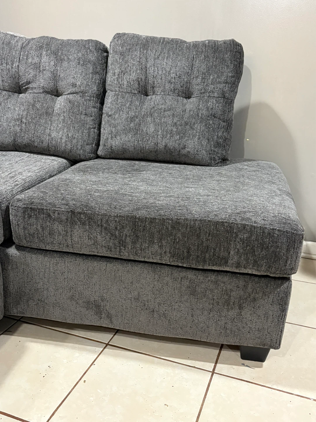 Gray Sectional Sofa with USB Charging Ports