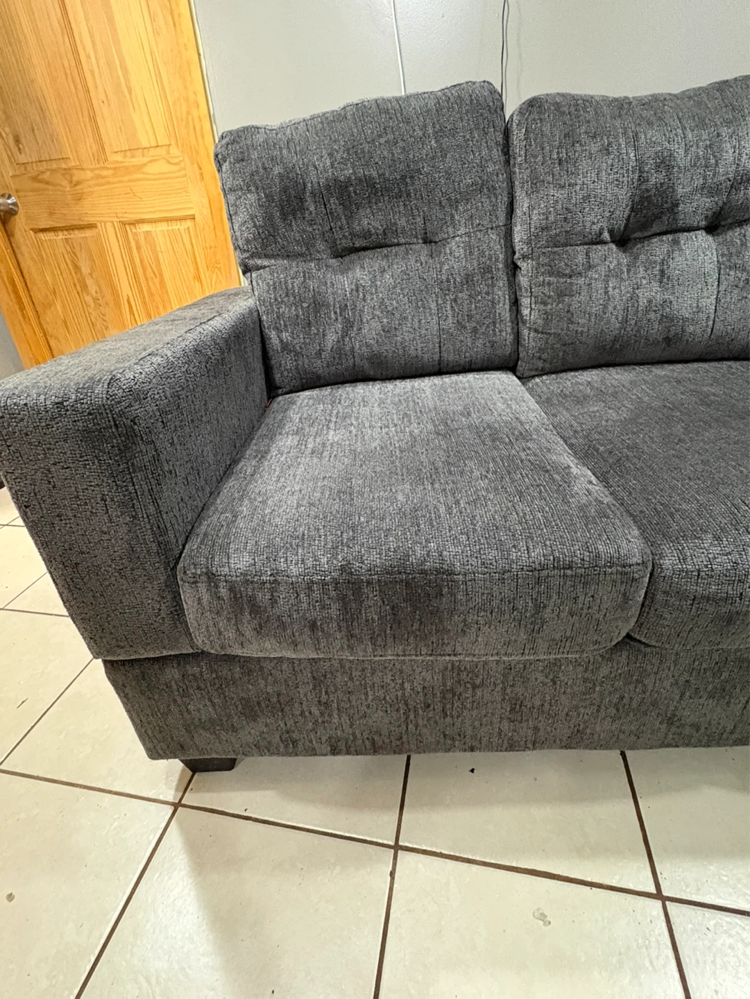 Gray Sectional Sofa with USB Charging Ports - photo 5