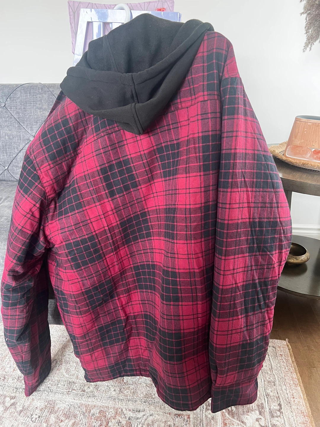 BC Clothing Co. Red Plaid Flannel Lined Jacket with Hood - photo 3