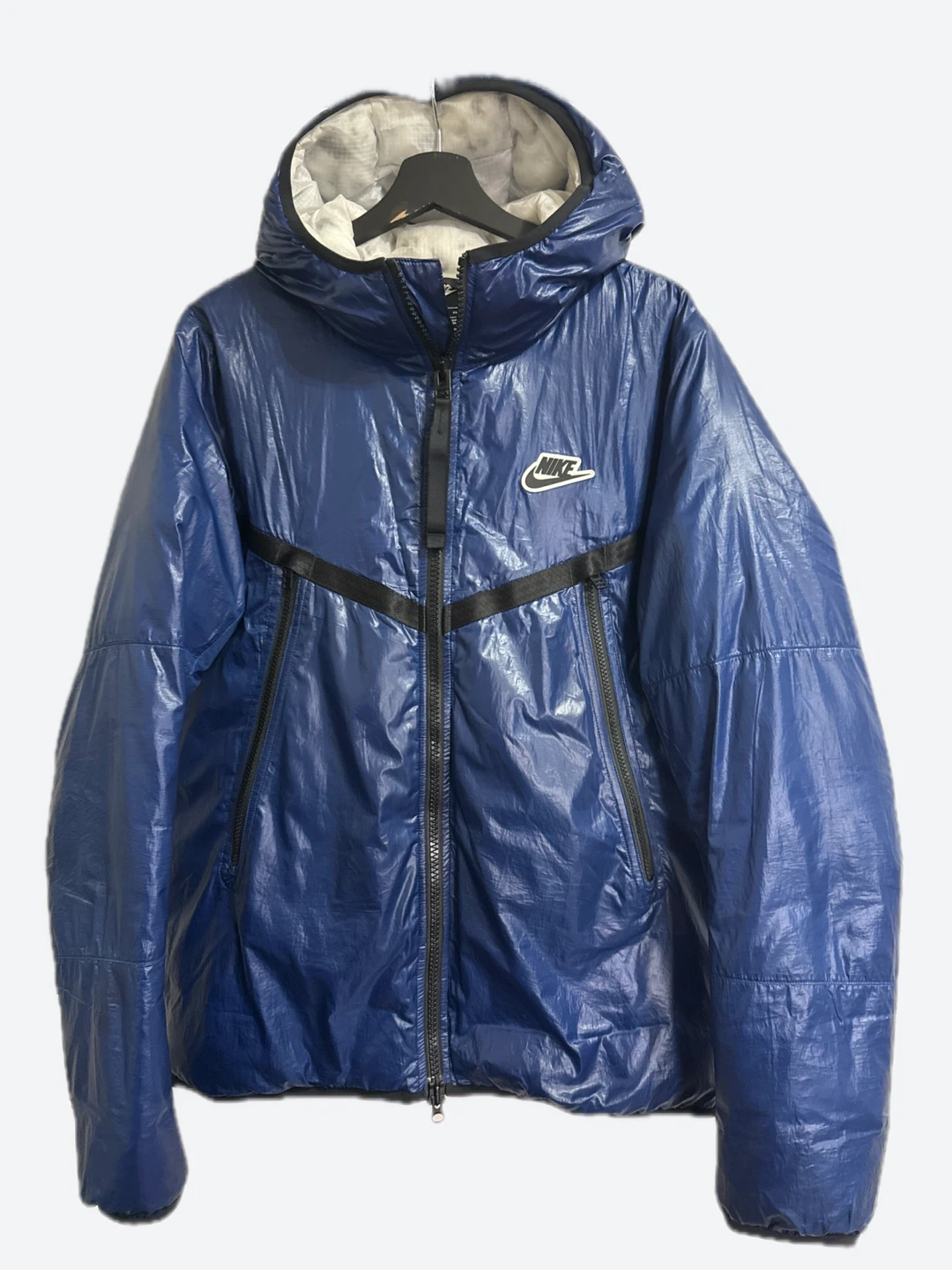 Nike Down Fill Hooded Jacket Blue Size S