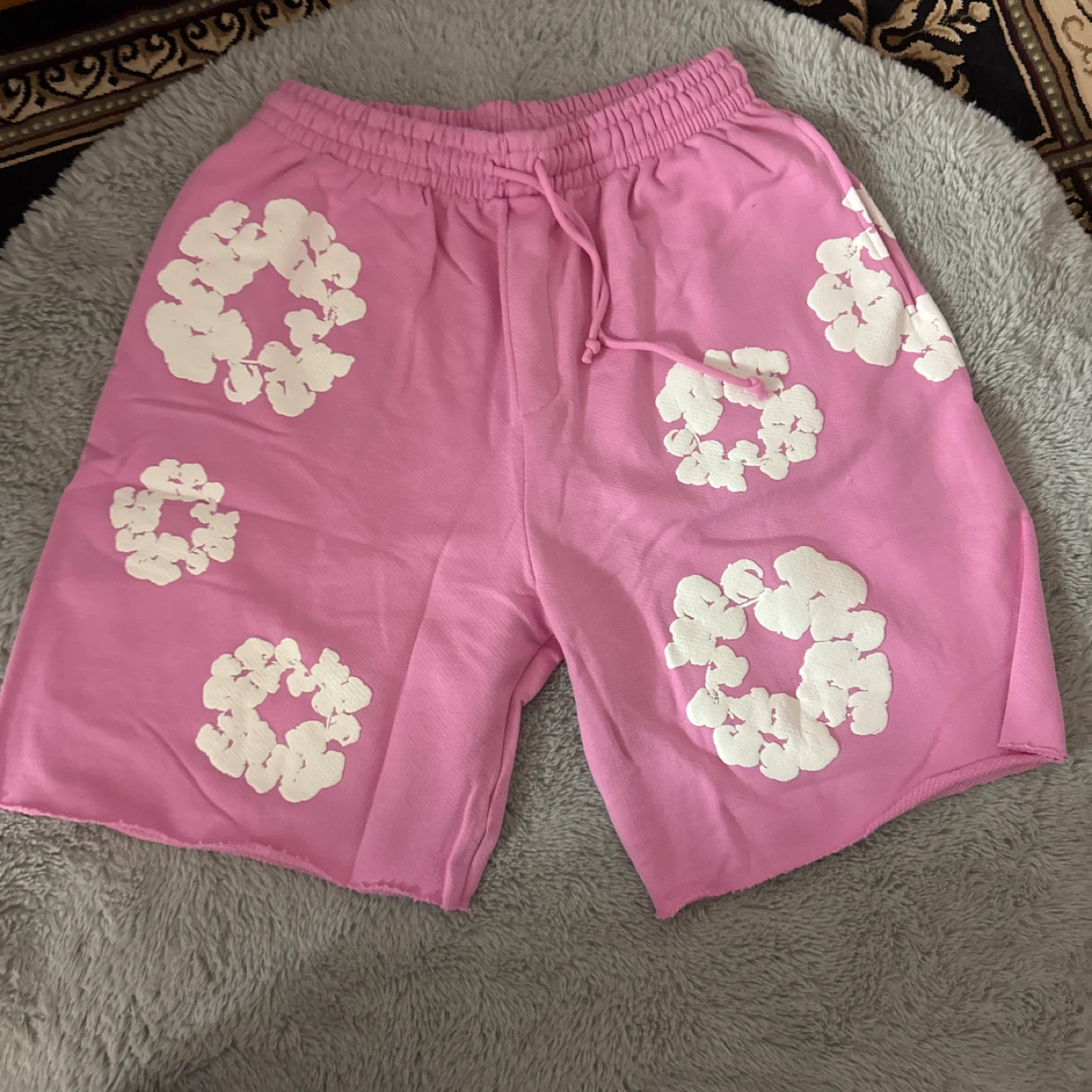 Pink denim tears shorts