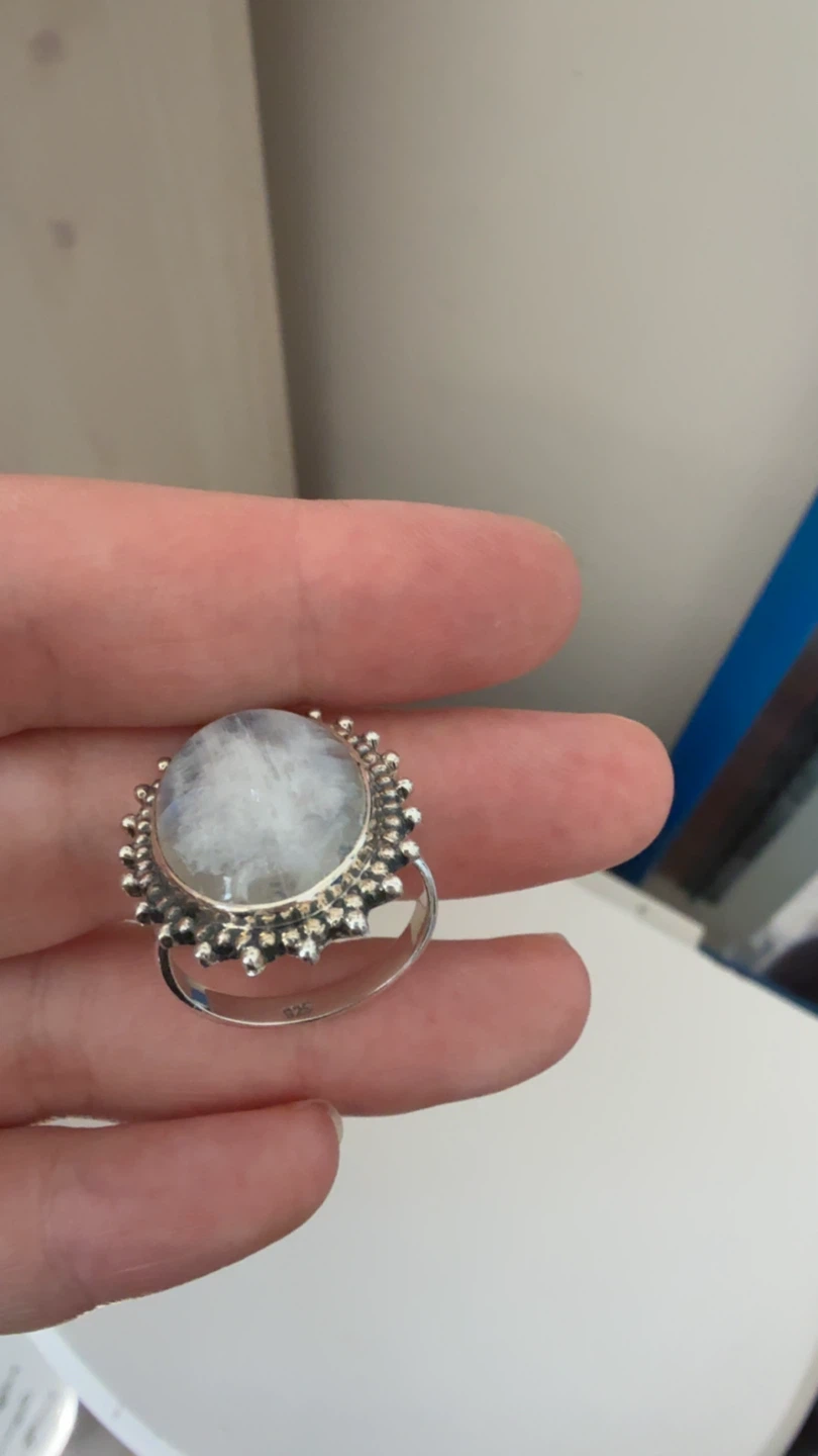Rainbow moonstone 925 sterling silver ring - photo 3