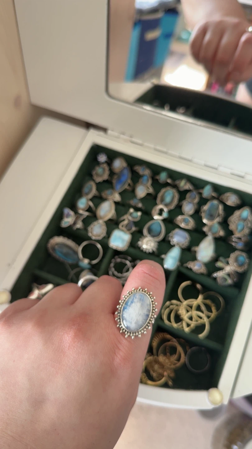 Rainbow moonstone 925 sterling silver ring - photo 2