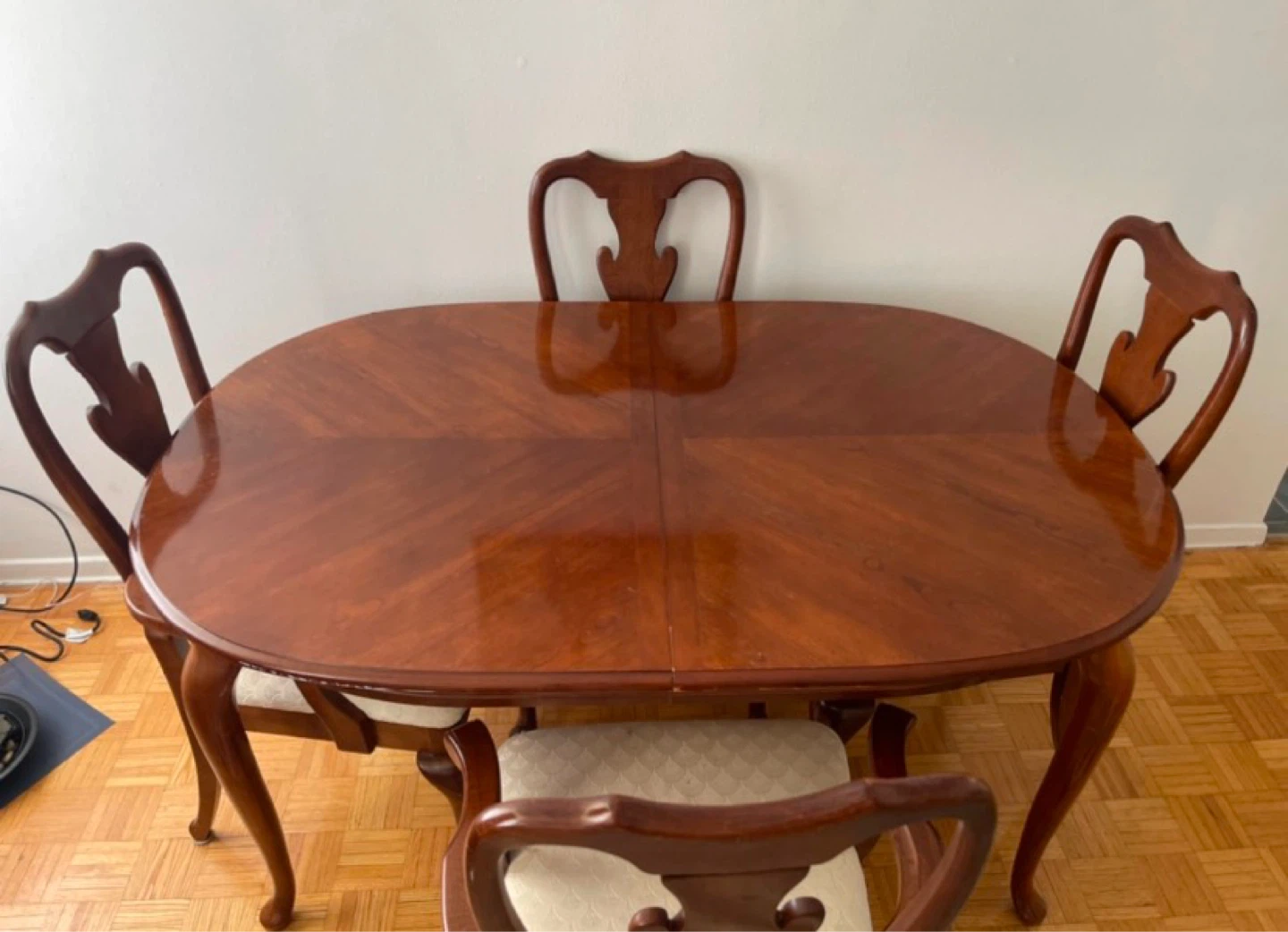 Wooden Oval Dining Table and 4 Chairs