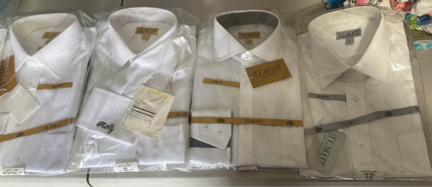 Ilmio Gold Label Men's Slim Fit Twill Dress Shirts - White