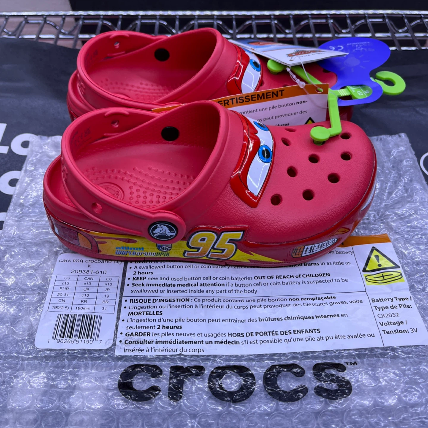 Crocs Lightning McQueen Cars Clog Shoes Size C13 - photo 5