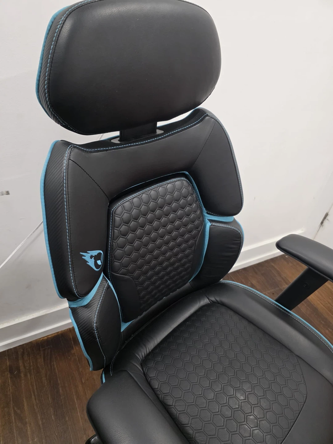 DPS Black Gaming Chair with Blue Accents - photo 3