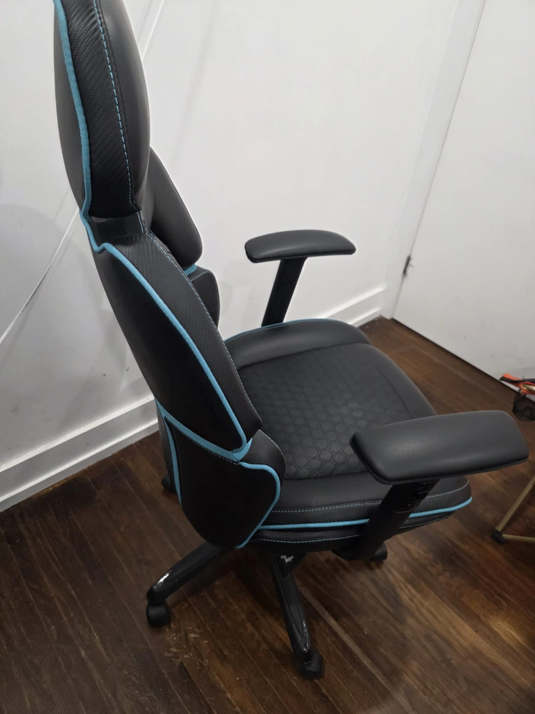 DPS Black Gaming Chair with Blue Accents - photo 2
