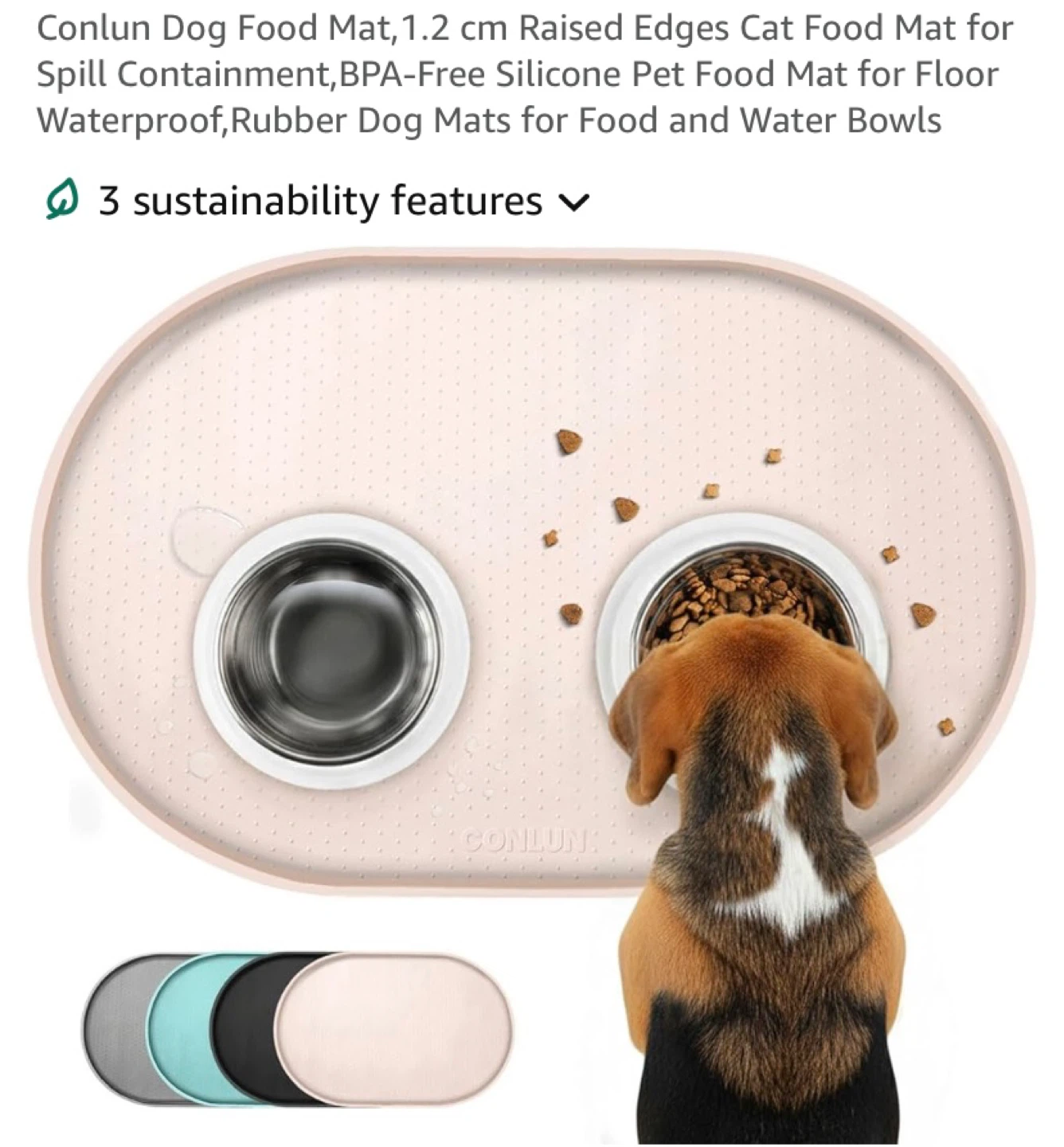 New Silicone Pet Food Mat Beige
