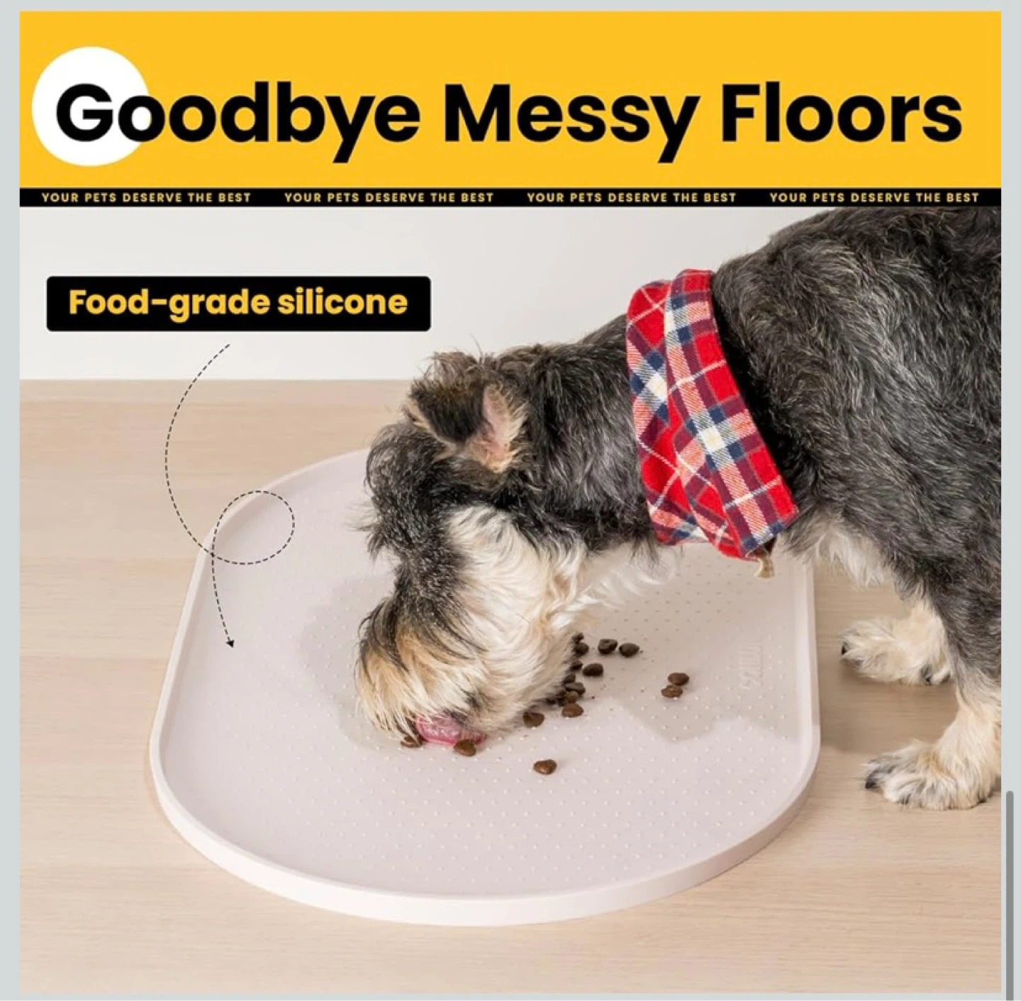 New Silicone Pet Food Mat Beige - photo 4