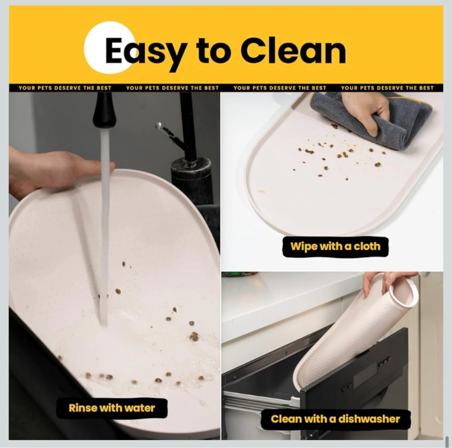 New Silicone Pet Food Mat Beige - photo 5