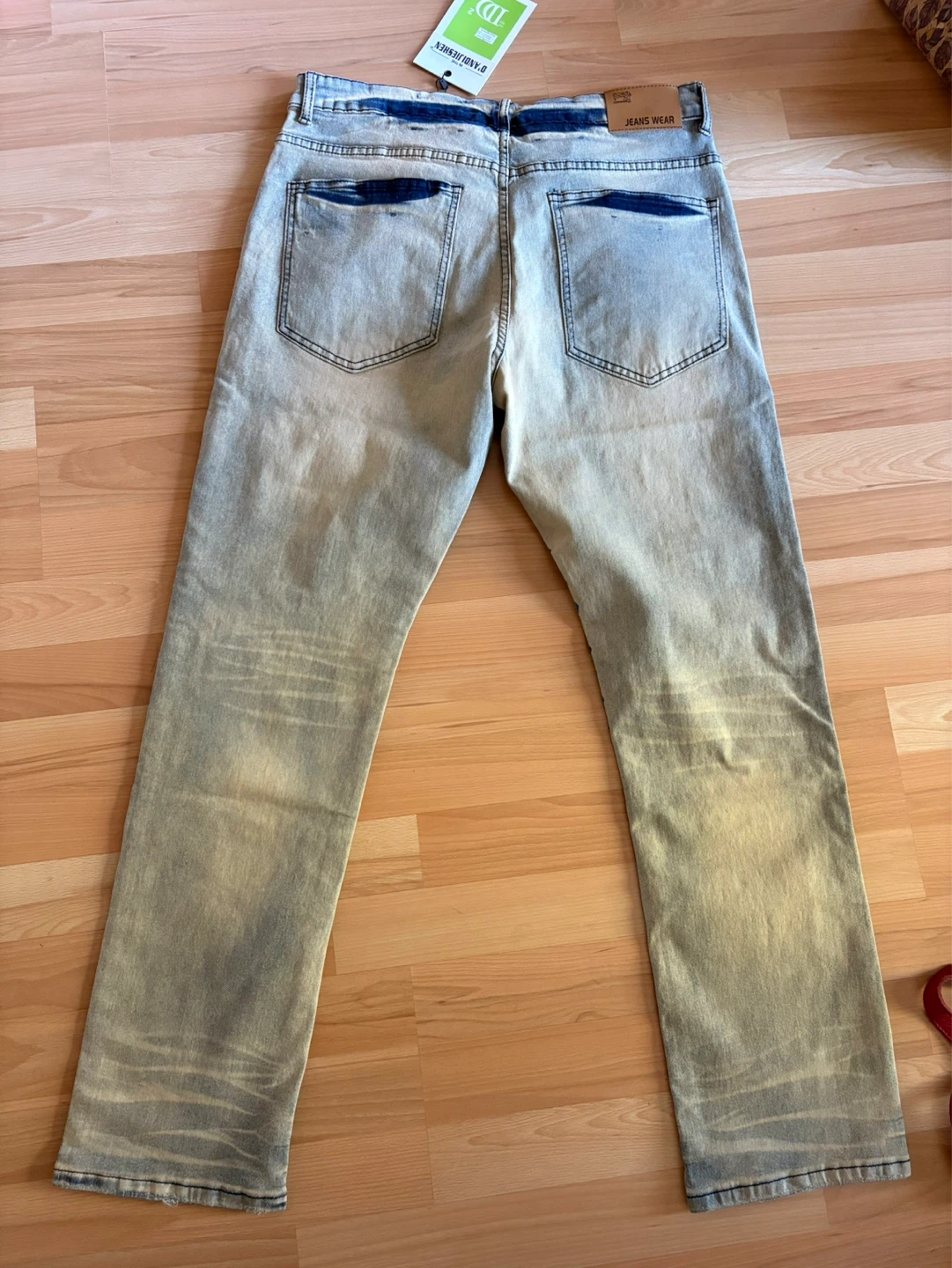 Men's Skulls Print Denim Jeans Street Style Slim Fit Size 34 - photo 2
