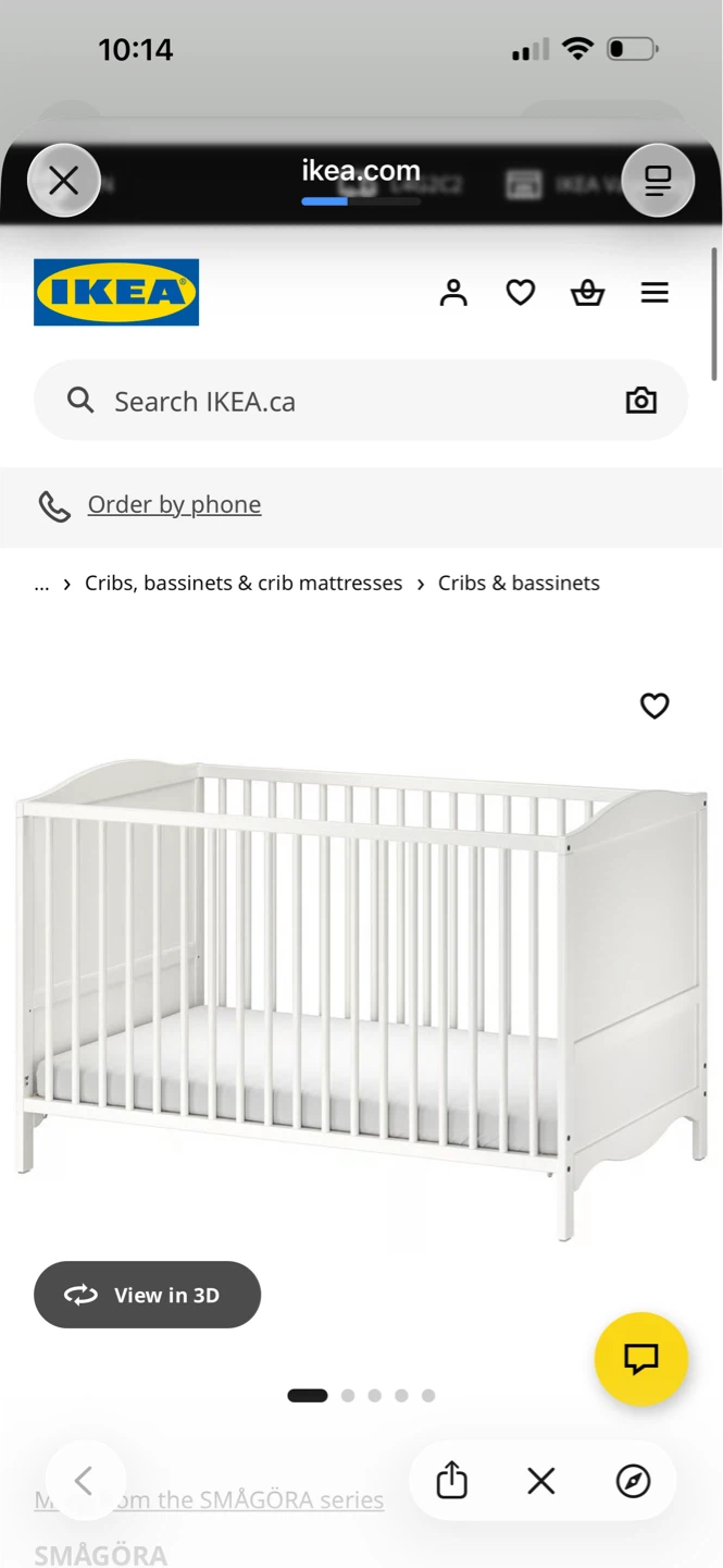 IKEA SMÅGÖRA Baby Crib – White – Excellent Condition - photo 2