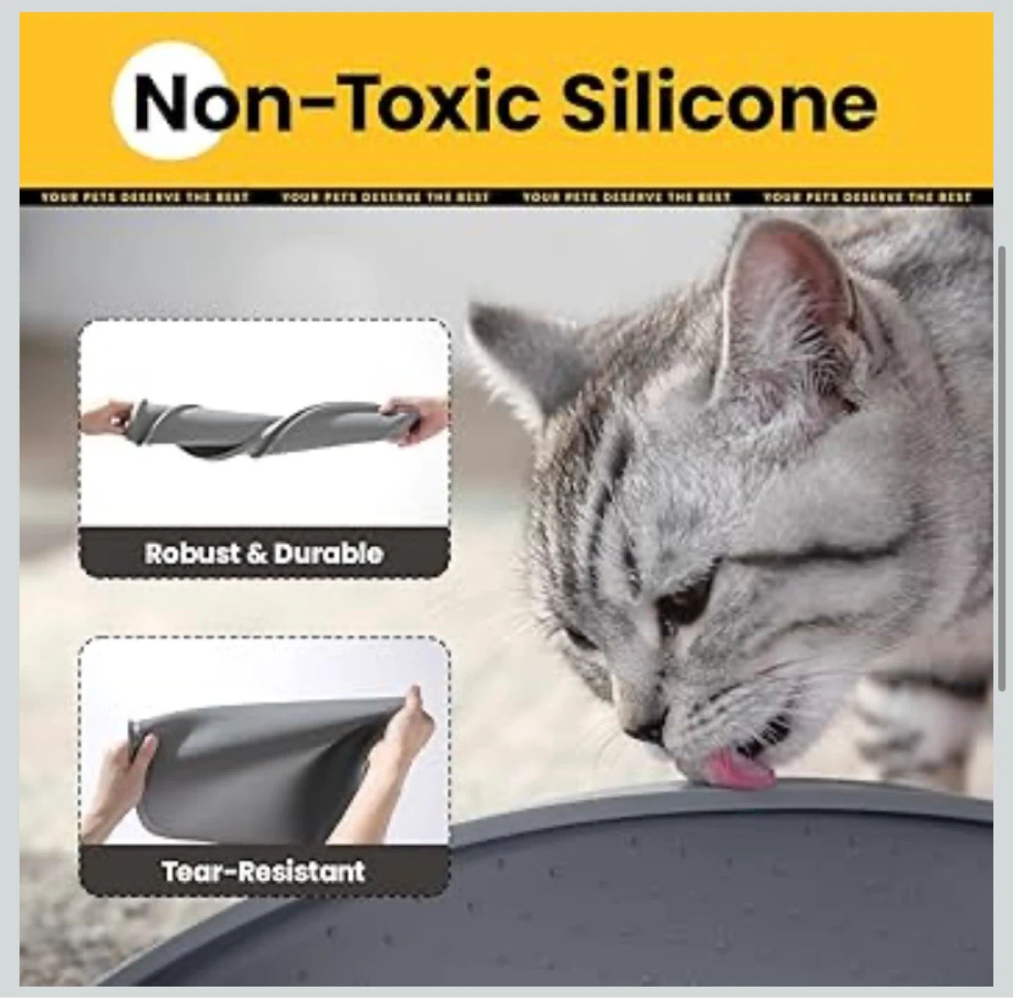 New Silicone Pet Food Mat Grey - photo 3