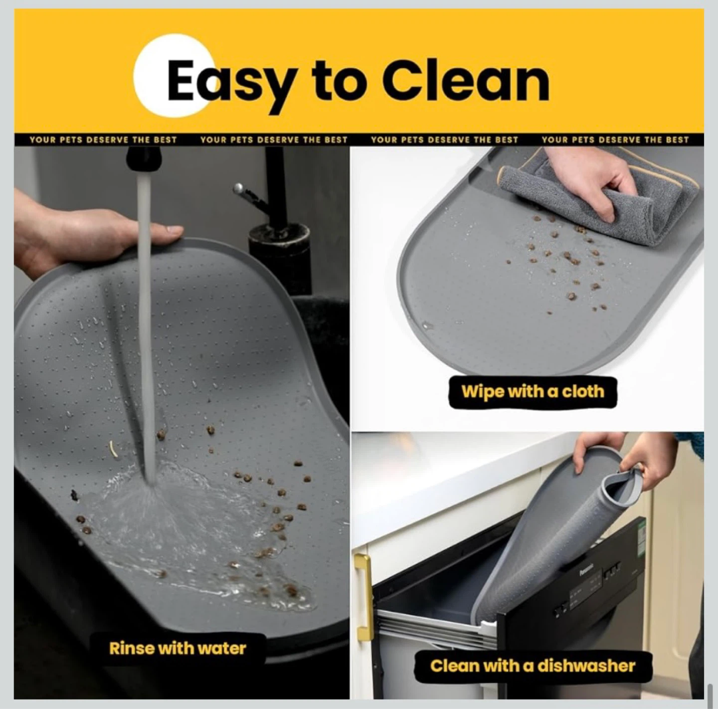 New Silicone Pet Food Mat Grey - photo 5