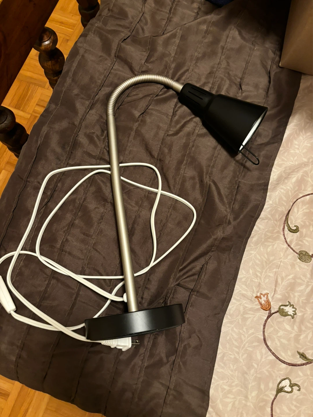 Black and Silver Gooseneck Desk Lamp