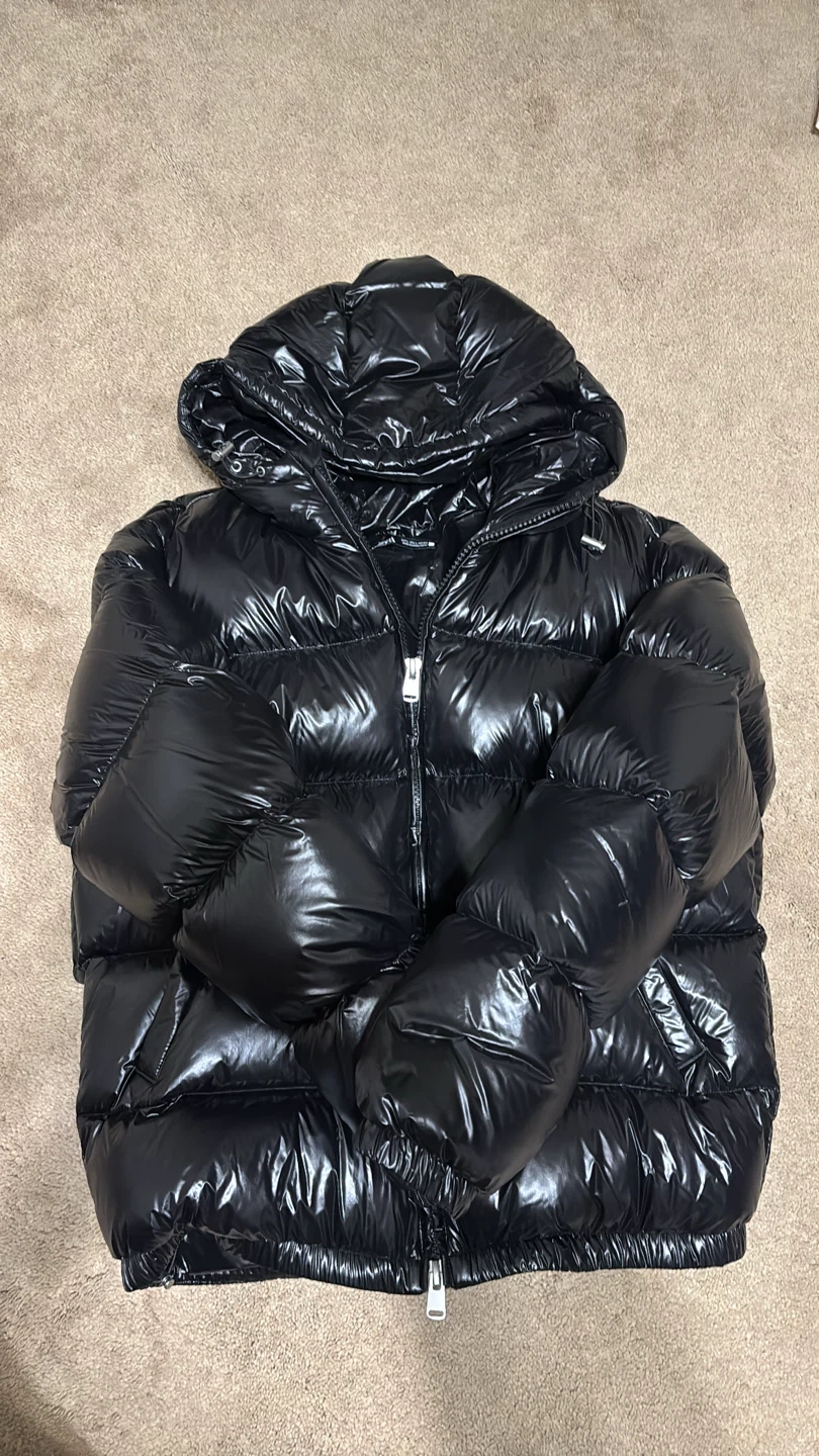 Zara Puffer Jacket with Hood - Black - Size L