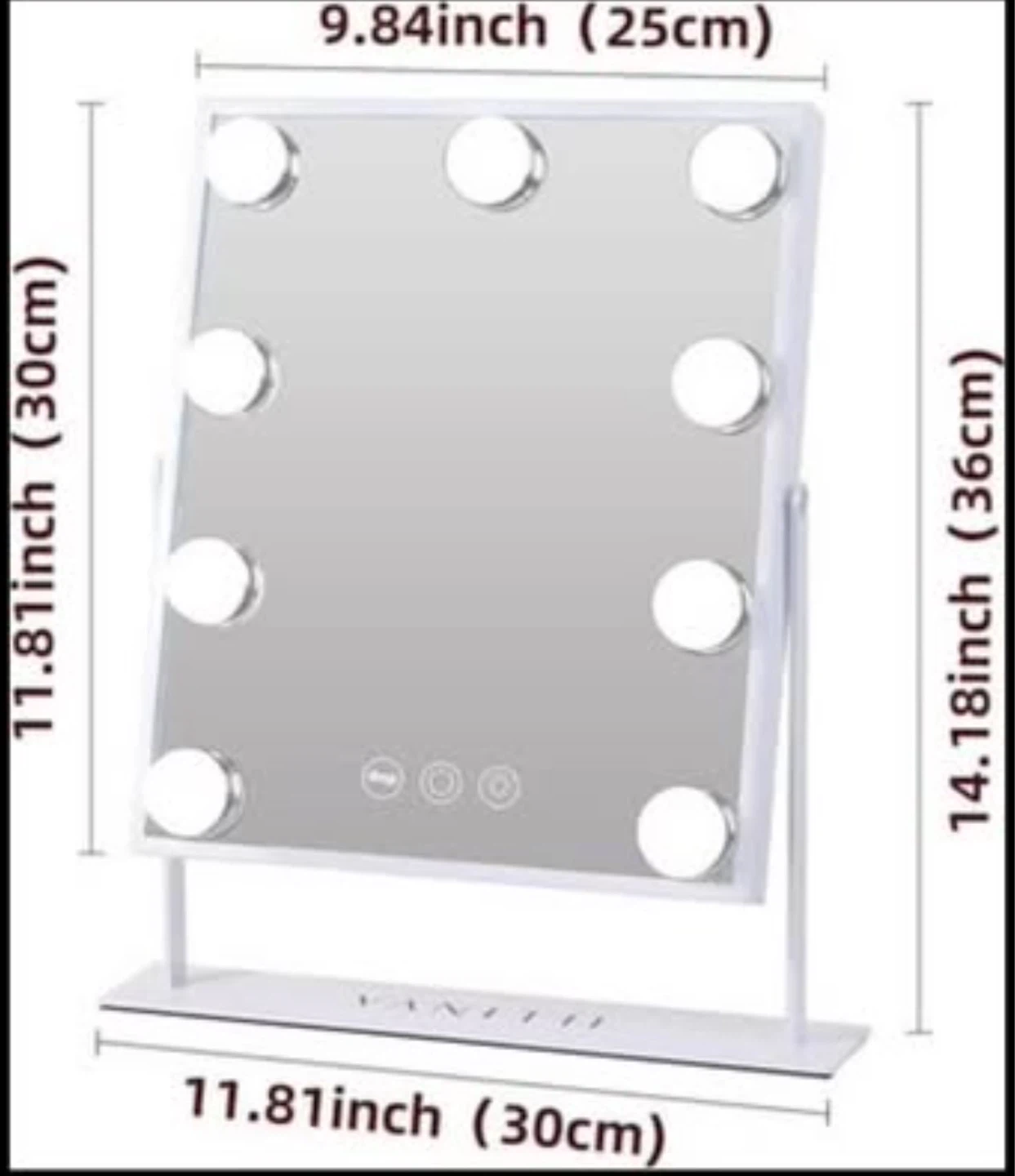 Vanity Hollywood Mirror with Lights - White - photo 2