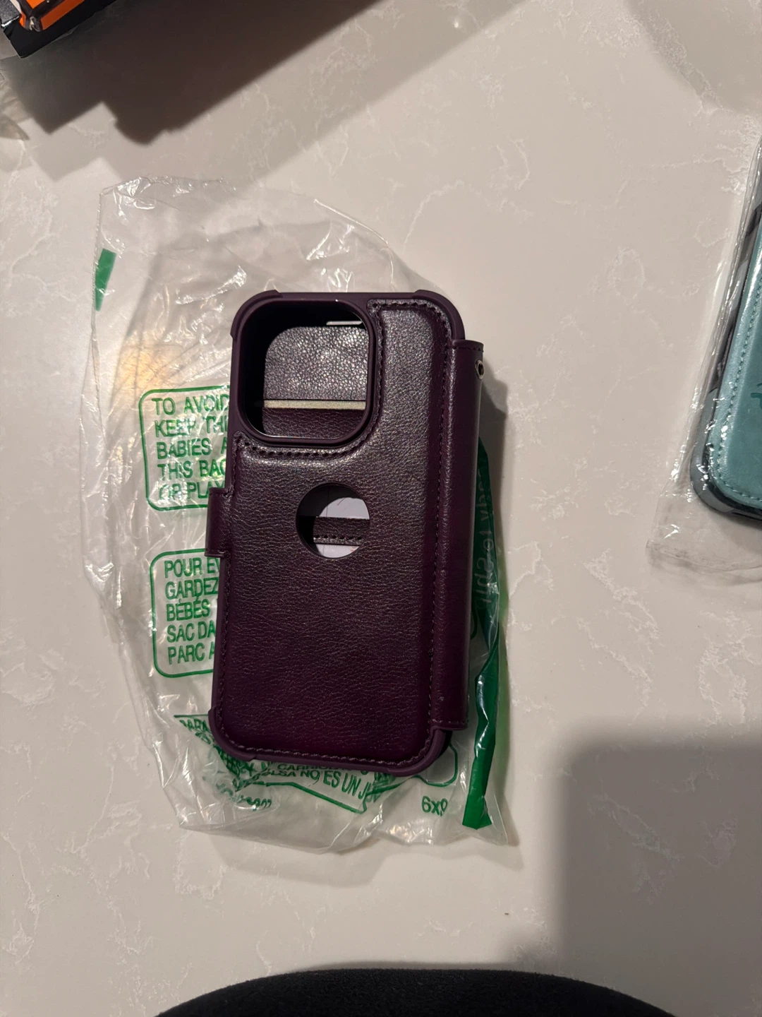 Purple Leather Flip Phone Case Ip 15 pro - photo 3